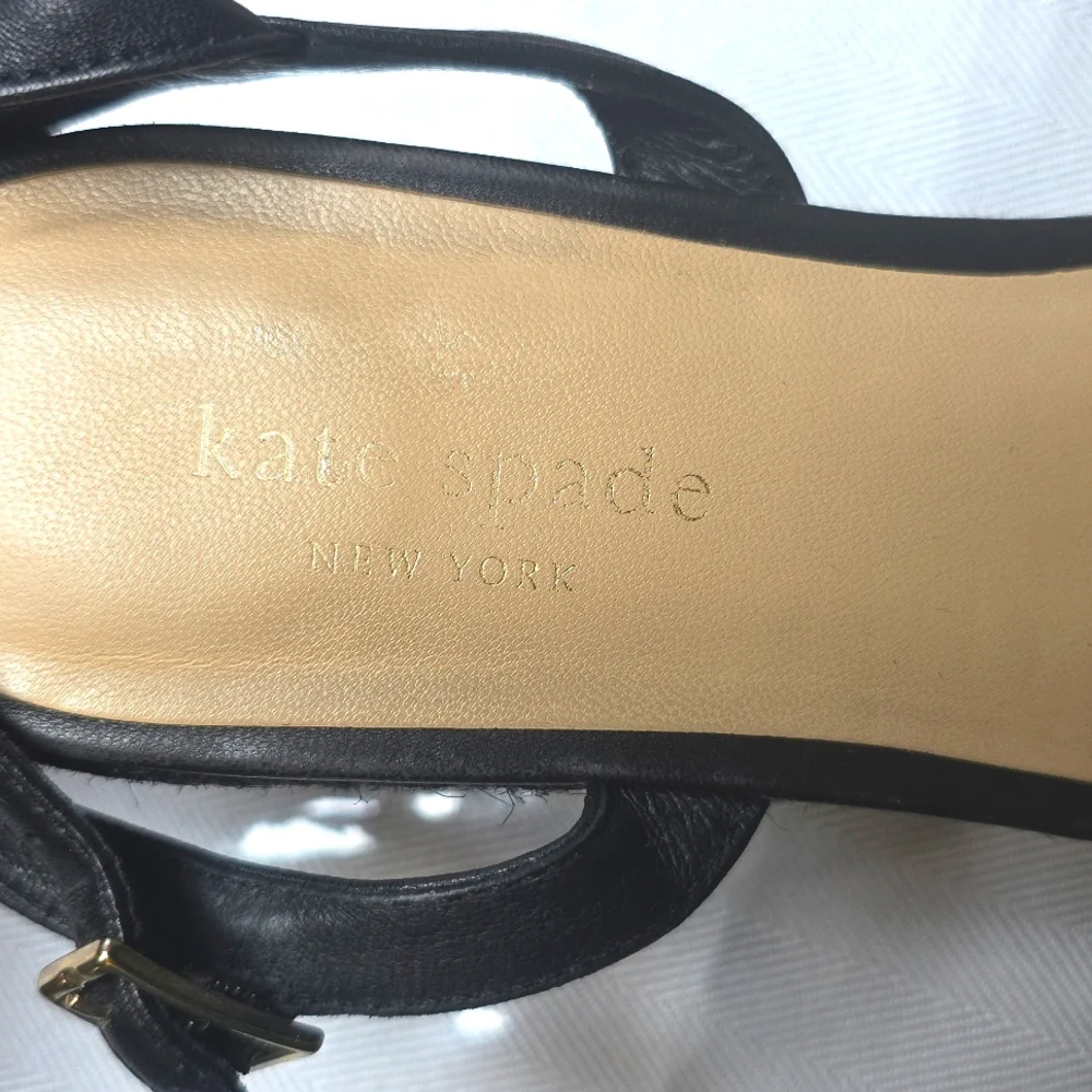 🌸Kate Spade Black and‎ Tan Espadrille Wedges 6.5